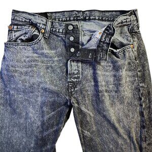 Levis 501 CT  Button Fly Black Acid Wash Jeans Mens W34 L34